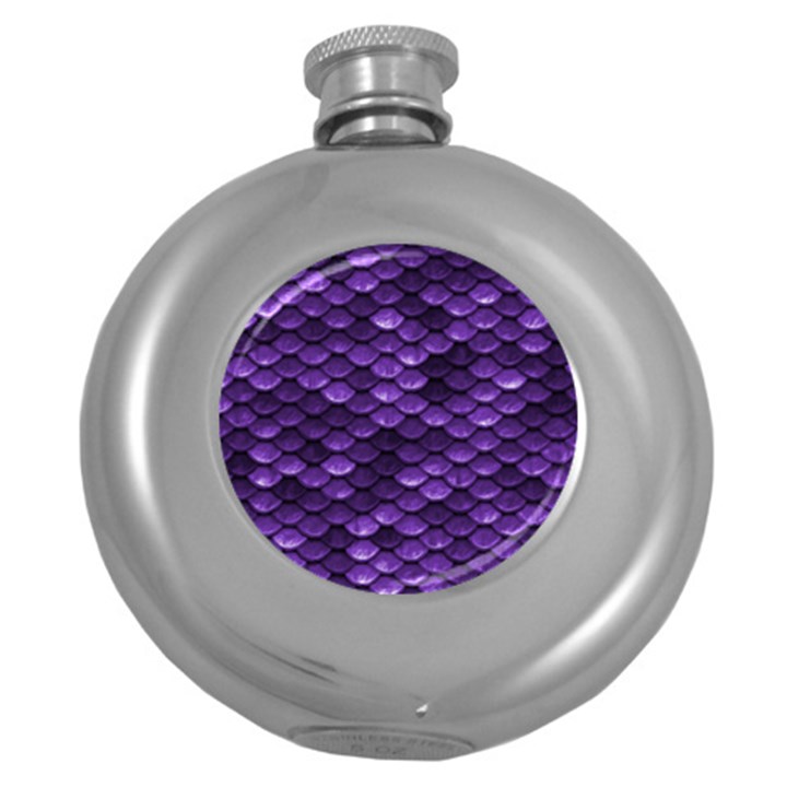 Purple Scales! Round Hip Flask (5 oz)