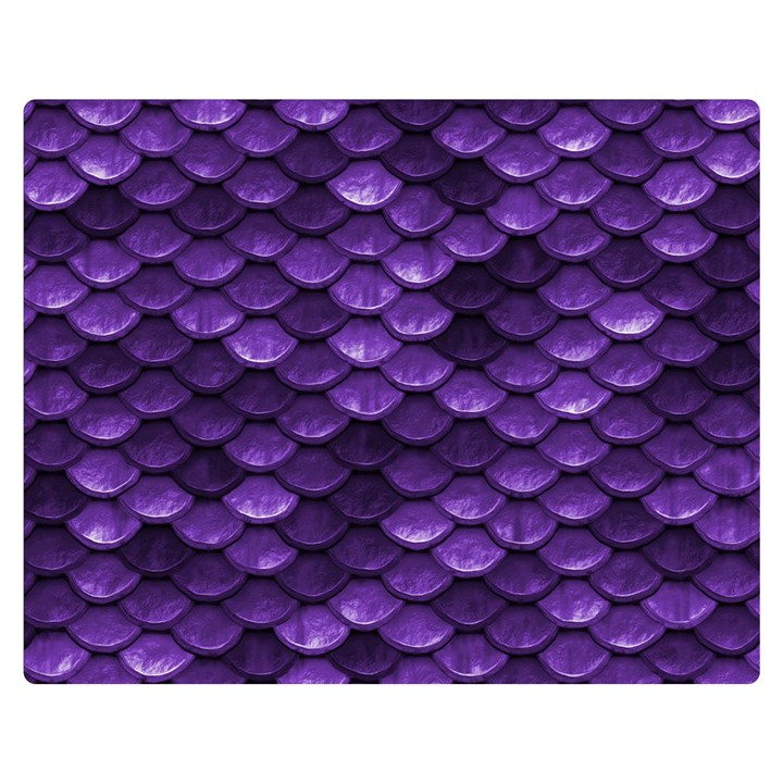 Purple Scales! One Side Premium Plush Fleece Blanket (Medium)