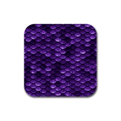 Purple Scales! Rubber Square Coaster (4 Pack) by fructosebat