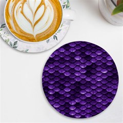 Purple Scales! Uv Print Round Tile Coaster by fructosebat