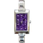 Purple Scales! Rectangle Italian Charm Watch Front