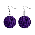 Purple Scales! Mini Button Earrings Front