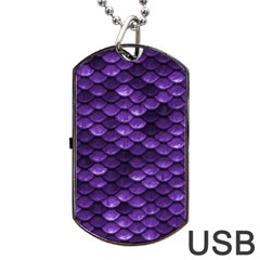 Purple Scales! Dog Tag Usb Flash (one Side) by fructosebat