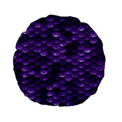 Purple Scales! Standard 15  Premium Flano Round Cushions by fructosebat