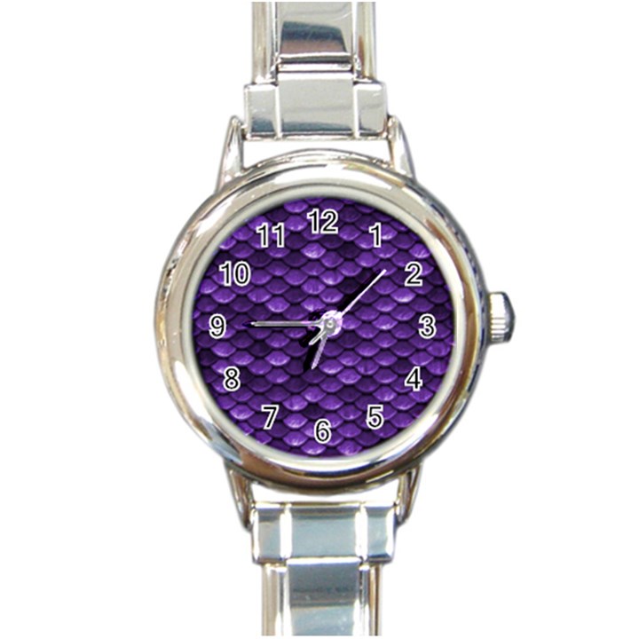 Purple Scales! Round Italian Charm Watch