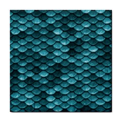 Teal Scales! Tile Coaster by fructosebat