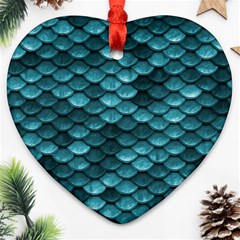 Teal Scales! Ornament (heart) by fructosebat