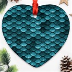 Teal Scales! Heart Ornament (Two Sides) Front