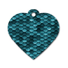 Teal Scales! Dog Tag Heart (two Sides) by fructosebat