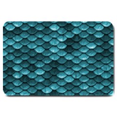 Teal Scales! Large Doormat by fructosebat