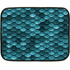 Teal Scales! One Side Fleece Blanket (mini) by fructosebat