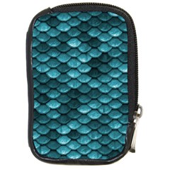 Teal Scales! Compact Camera Leather Case by fructosebat