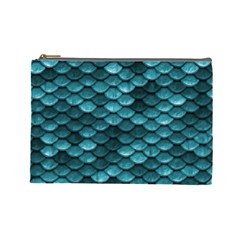 Teal Scales! Cosmetic Bag (large) by fructosebat