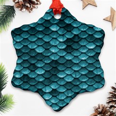 Teal Scales! Snowflake Ornament (two Sides) by fructosebat