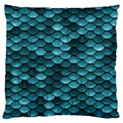 Teal Scales! Large Cushion Case (two Sides) by fructosebat