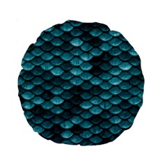 Teal Scales! Standard 15  Premium Round Cushions by fructosebat