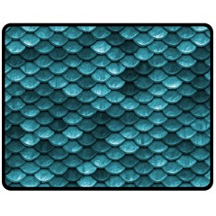 Teal Scales! Fleece Blanket (medium) by fructosebat