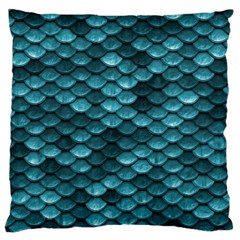 Teal Scales! Standard Premium Plush Fleece Cushion Case (two Sides) by fructosebat