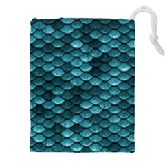 Teal Scales! Drawstring Pouch (5xl) by fructosebat