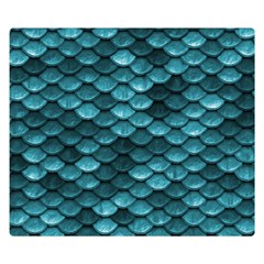 Teal Scales! One Side Premium Plush Fleece Blanket (small)