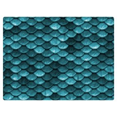 Teal Scales! One Side Premium Plush Fleece Blanket (extra Small)