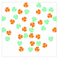 Irish T- Shirt Shamrock Pattern In Green White Orange T- Shirt Square Satin Scarf (36  X 36 ) by maxcute