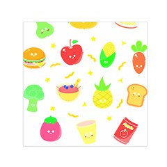 Kawaii Doodle T- Shirt Kawaii Doodle Food Illustration T- Shirt Square Satin Scarf (30  X 30 ) by maxcute