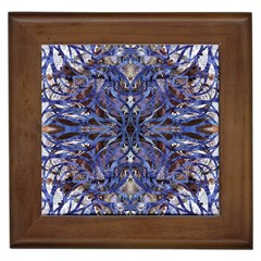 Denim Blend Repeats I Framed Tile by kaleidomarblingart