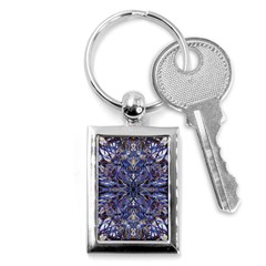 Denim Blend Repeats I Key Chain (rectangle) by kaleidomarblingart