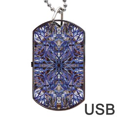 Denim Blend Repeats I Dog Tag Usb Flash (two Sides) by kaleidomarblingart