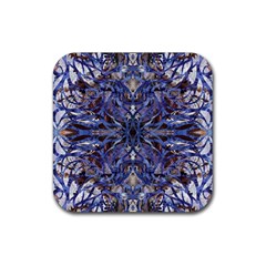 Denim Blend Repeats I Rubber Coaster (square) by kaleidomarblingart