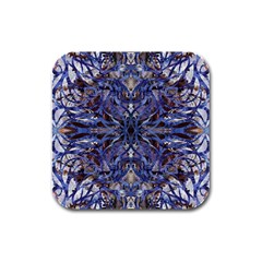 Denim Blend Repeats I Rubber Square Coaster (4 Pack) by kaleidomarblingart