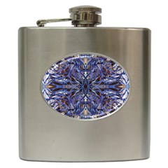 Denim Blend Repeats I Hip Flask (6 Oz) by kaleidomarblingart