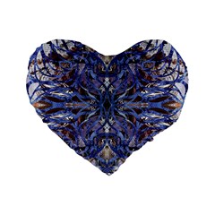 Denim Blend Repeats I Standard 16  Premium Flano Heart Shape Cushions by kaleidomarblingart