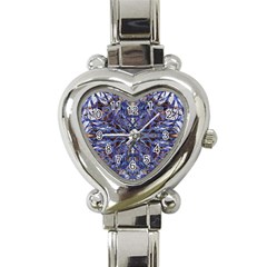 Denim Blend Repeats I Heart Italian Charm Watch by kaleidomarblingart