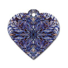 Denim Blend Repeats I Dog Tag Heart (one Side) by kaleidomarblingart