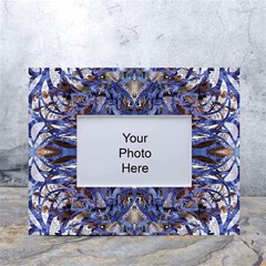 Denim Blend Repeats I White Tabletop Photo Frame 4 x6  by kaleidomarblingart