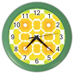 Yellow Seamless Pattern Color Wall Clock by Ravend