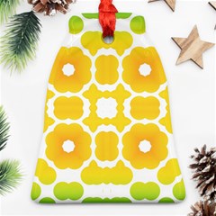 Yellow Seamless Pattern Bell Ornament (two Sides)