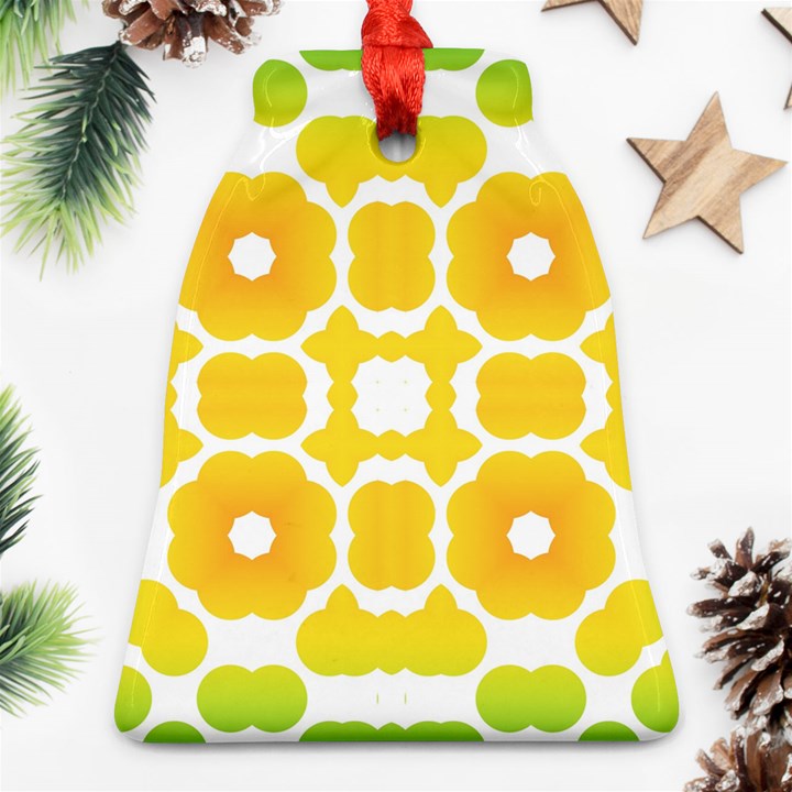 Yellow Seamless Pattern Bell Ornament (Two Sides)