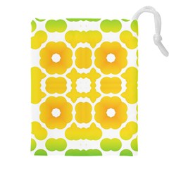 Yellow Seamless Pattern Drawstring Pouch (4xl) by Ravend