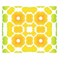 Yellow Seamless Pattern One Side Premium Plush Fleece Blanket (small)