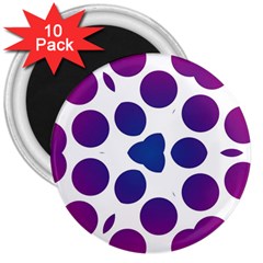 Purple Blue Repeat Pattern 3  Magnets (10 Pack)  by Ravend