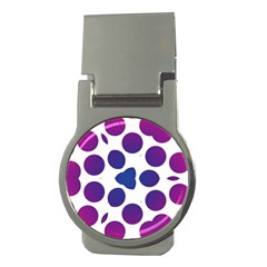 Purple Blue Repeat Pattern Money Clips (round)  by Ravend