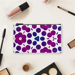 Purple Blue Repeat Pattern Cosmetic Bag (small) by Ravend