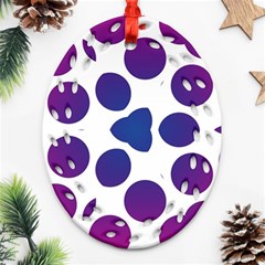 Purple Blue Repeat Pattern Ornament (oval Filigree)