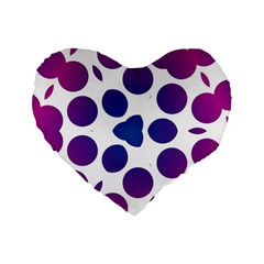 Purple Blue Repeat Pattern Standard 16  Premium Heart Shape Cushions by Ravend