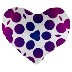 Purple Blue Repeat Pattern Large 19  Premium Heart Shape Cushions by Ravend