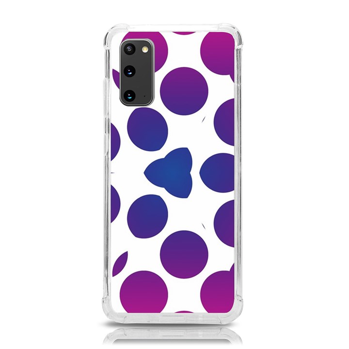 Purple Blue Repeat Pattern Samsung Galaxy S20 6.2 Inch TPU UV Case