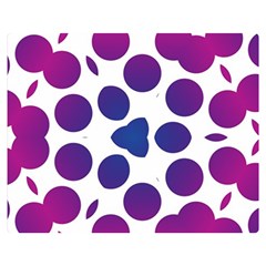 Purple Blue Repeat Pattern One Side Premium Plush Fleece Blanket (medium) by Ravend